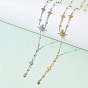 304 Длинное ожерелье с кисточкой и подвеской в виде звезды из нержавеющей стали с микропаве и прозрачными элементами, для женщин