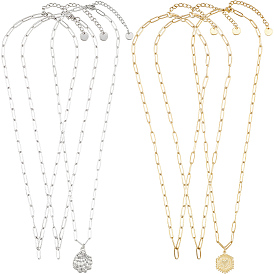 6 шт. 2 цвета 304 ожерелья из нержавеющей стали со скрепками