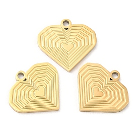 Ion Plating(IP) 316L Surgical Stainless Steel Pendants, Heart Charm