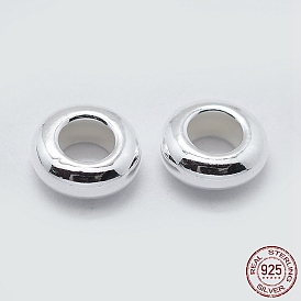 925 plata esterlina granos del espaciador, Rondana plana