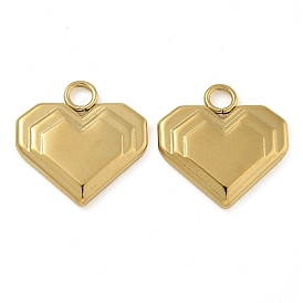 Ion Plating(IP) 304 Stainless Steel Pendants, Heart Charm