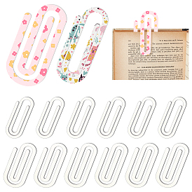 20шт. 2 виды прозрачных акриловых скрепок для бумаги, прозрачные