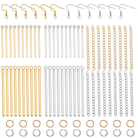 Вертикальная полоса серьги-капли набор для самостоятельного изготовления, включает 304 подвески из нержавеющей стали, концевые цепочки, кольца для прыжков и крючки для серег