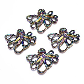 Rainbow Color Alloy Pendants, Cadmium Free & Nickel Free & Lead Free, Octopus