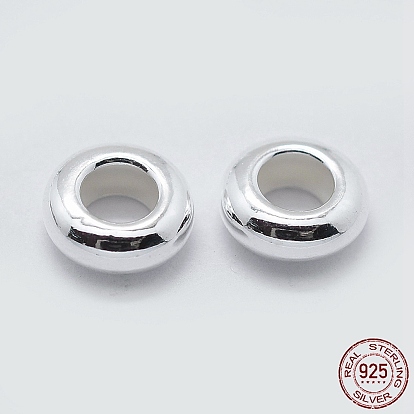 925 plata esterlina granos del espaciador, Rondana plana