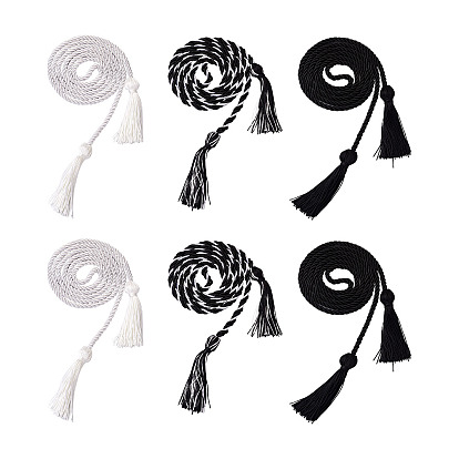 6 pcs 3 style polyester pompon grandes décorations pendantes, pour la cérémonie de remise des diplômes