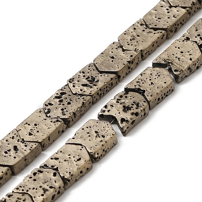 Electroplated Natural Lava Rock Beads Strands, Arrow