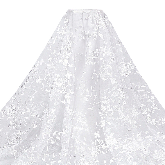 Polyester Flower Embroidery Lace Fabrics, DIY Clothing Accessories