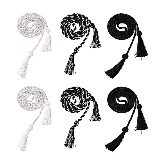 6Pcs 3 Style Polyester Tassel Big Pendant Decorations, for Graduation Ceremony