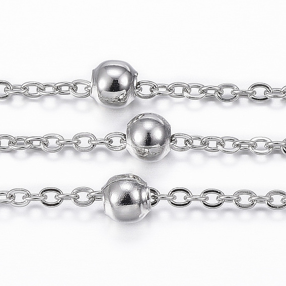 Ионное покрытие (ip) 304 кабельные цепи из нержавеющей стали, спутниковые сети, со стальными круглыми бусинками, пайки, с катушкой, Плоско-овальные