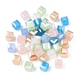 Faceted Glass Beads, Imitation Jade, Cube