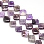 Natural Rhombus Amethyst Beads Strands, 18~19x18~19x6mm, Hole: 1mm, about 22pcs/strand, 15.74 inch