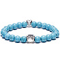 Natural & Synthetic Gemstone Bead Stretch Bracelets for Women Men, Heart & Paw Print