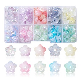 200шт 10 цвета непрозрачные акриловые колпачки для бусин, 5-лепесток лилии