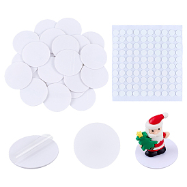 85 шт. плоские круглые акриловые подставки для демонстрации фигурок, с 100шт. плоских круглых ПВХ-трубок с двусторонним клейким слоем