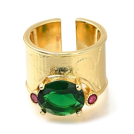 Открытые манжеты из латуни с микро-паве и кубическим цирконием для женщин, со стеклом, без кадмия и без свинца, долговечный