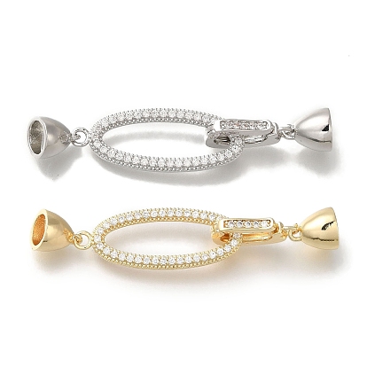 Латунное микропейв, прозрачный кубический цирконий, складные застежки, без кадмия, без никеля и без свинца, овальные