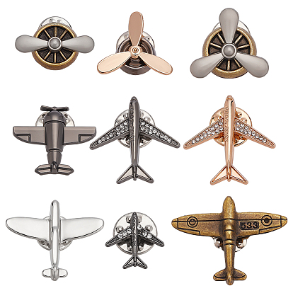 9 шт. 9 стили цинковый сплав задняя часть булавки для рюкзака одежды, разнообразные