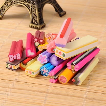 Полимерная глина украшения искусства ногтя, Модные уходу за ногтями, трубы без отверстий , разнообразные, разноцветные, 50x8~12 мм