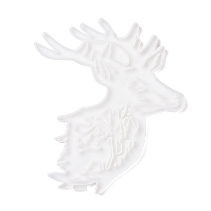 Christmas Reindeer Pendant Silicone Molds, Resin Casting Molds, for UV Resin, Epoxy Resin Jewelry Making