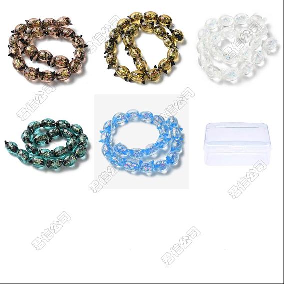 20 Stück 5 Farben handgefertigte Folien-Lampwork-Perlen, Katze