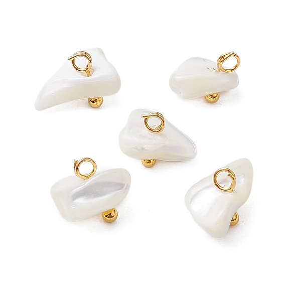 Натуральные трохус ракушки самородки амулеты, с медными петлями, белые