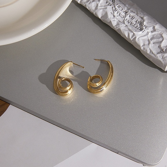 304 из нержавеющей стали серьги, спиральный вихрь