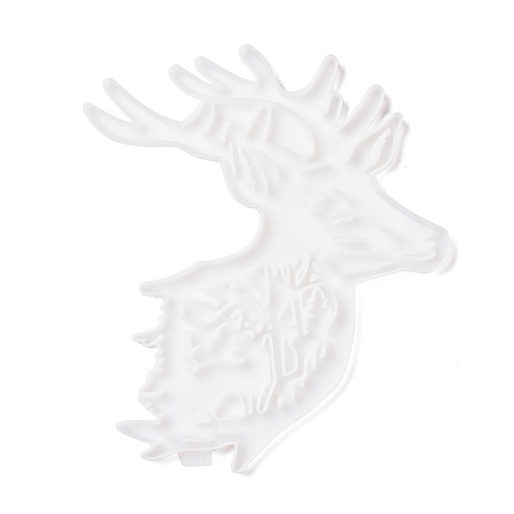 Christmas Reindeer Pendant Silicone Molds, Resin Casting Molds, for UV Resin, Epoxy Resin Jewelry Making