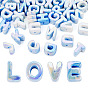 40Pcs Rainbow Iridescent Opaque Acrylic Beads, Random Letter