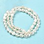 Natural Cultured Freshwater Pearl Beads Strands, Grade AAA, Two Sides Polished