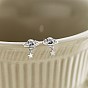 925 Sterling Silver Micro Pave Cubic Zirconia Ear Studs for Women, Star Dangle Earrings with S925 Stamp