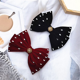 Velvet Bow Hair Clip with Rhinestone for Women Girls, Elegant and Chic Hair Accessory
