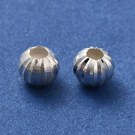 925 Sterling Silver Corrugated Round Spacer Beads