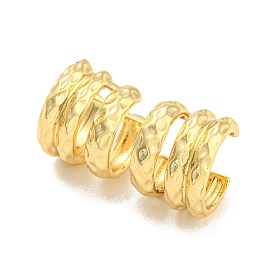 Rack Plating Brass Multi Lines Cuff Earrings, Long-Lasting Plated, Lead Free & Cadmium Free