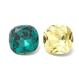 Cabujones de diamantes de imitación de cristal facetado, señaló hacia atrás, plaza