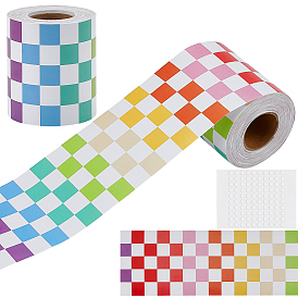 2 рулоны бумаги самоклеящиеся наклейки, шотландка шаблон, Украшение дневника для фотоальбома своими руками, 100шт. прозрачная акриловая двусторонняя клейкая лента