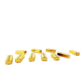 10Pcs Mini Plastic Gold Bars, Golden Brick Bullion Ornament for Dollhouse Decorations