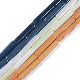 Electroplate Glass Beads Strands, Rectangle