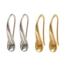 Стойки покрытие латунь серьги крючки, за половину пробурено бисера, без кадмия и без свинца, долговечный