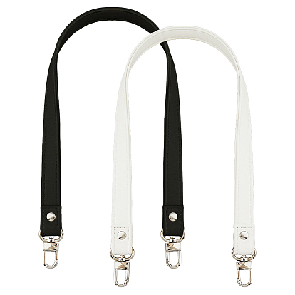 2 шт 2 цвета ремни сумки из искусственной кожи, с сплава цинка застежками, для аксессуаров для замены сумок, платина