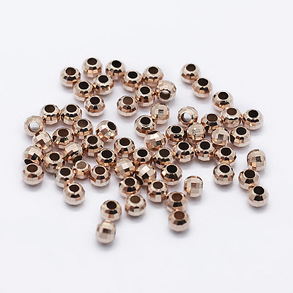 925 Sterling Silver Beads Spacer, Faceted, Round