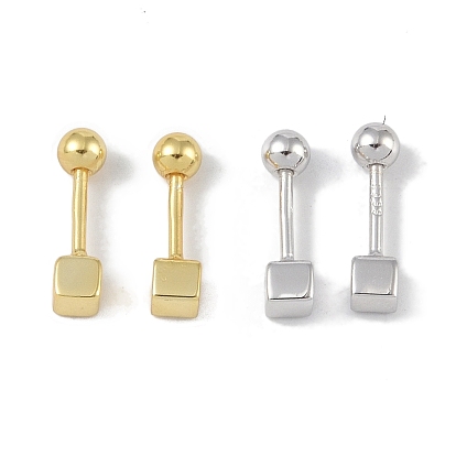 Куб 999 тонкие серебряные серьги-хрящи для женщин, круглые серьги с завинчивающейся спинкой и штампом 999