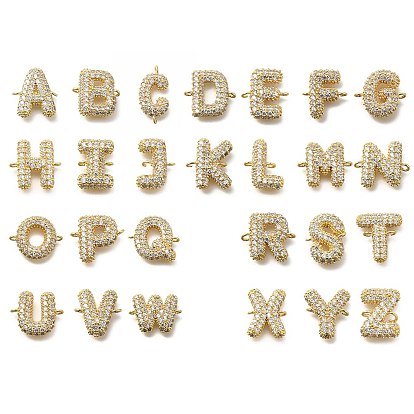 Латунные микро-паве кубические цирконии буквы ссылки, для изготовления именных ожерелий, долговечный, без кадмия и без свинца