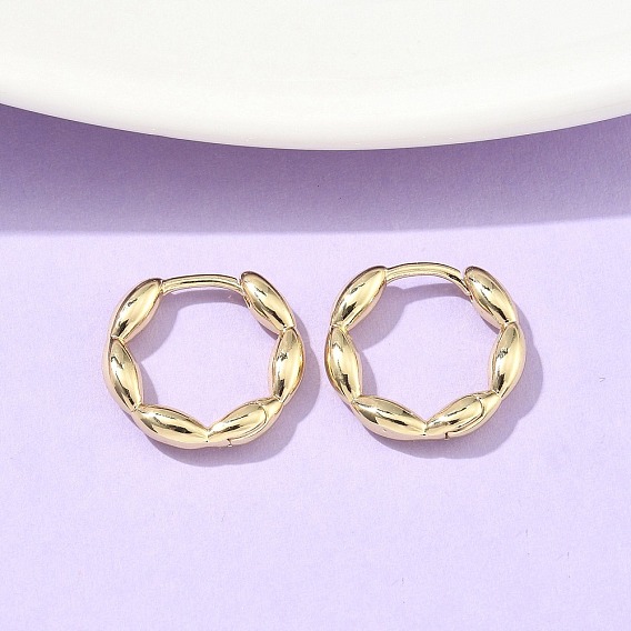 Овальные серьги-кольца из латуни, стойки покрытие, без свинца и без кадмия, долговечный