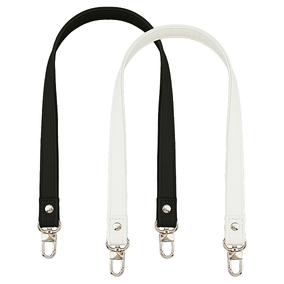 2 шт 2 цвета ремни сумки из искусственной кожи, с сплава цинка застежками, для аксессуаров для замены сумок, платина