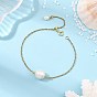 Natural Edison Pearl Potato Link 304 Stainless Steel Cable Chain Braclets for Women, White