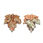 Natural Ocean Jasper Beads, Half Drilled, Autumn Theme, Maple Leaf