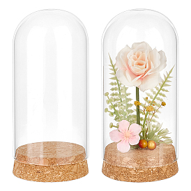 Стеклянные колпаки-купола, крышки колокольчика cloche, с пробковыми пробками для бутылок, арка