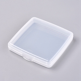 Boîtes de conteneurs de stockage de perles en polypropylène transparent (pp), avec des couvercles, carrée
