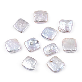 Baroque Natural Nucleated Pearl Keshi Pearl Beads, Cultured Freshwater Pearl, Square